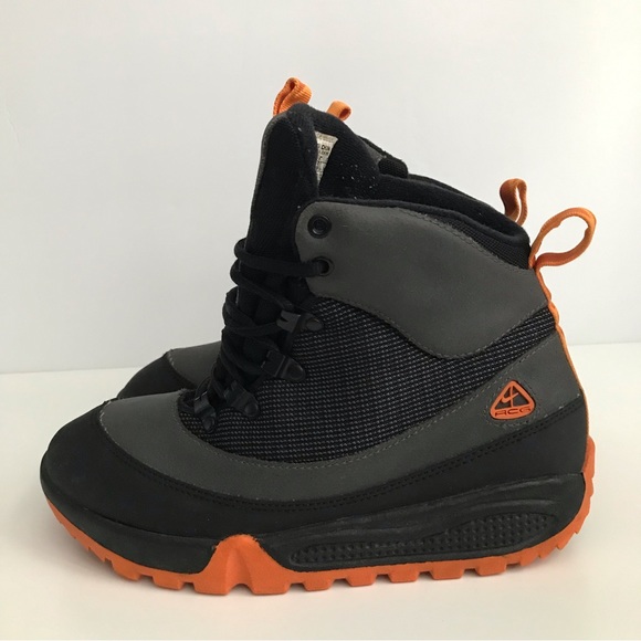 Vintage 2000 Nike ACG Govy Black Grey Orange Hiking Snow Boots - Picture 4 of 10
